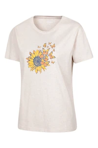 Printed Womens Sunflower Relaxed Fit T-Shirt
