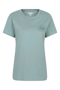 Printed Womens Mountain Relaxed Fit T-Shirt