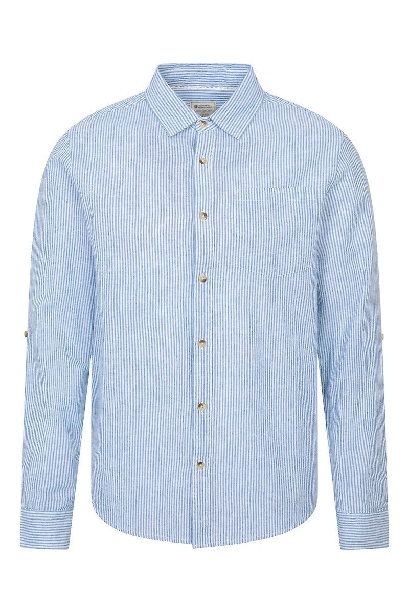 Lowe Mens Cotton Linen Stripe Shirt