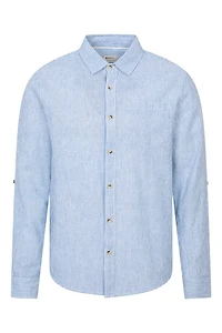 Lowe Mens Cotton Linen Stripe Shirt