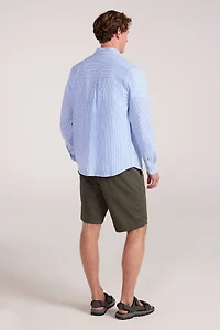 Lowe Mens Cotton Linen Stripe Shirt