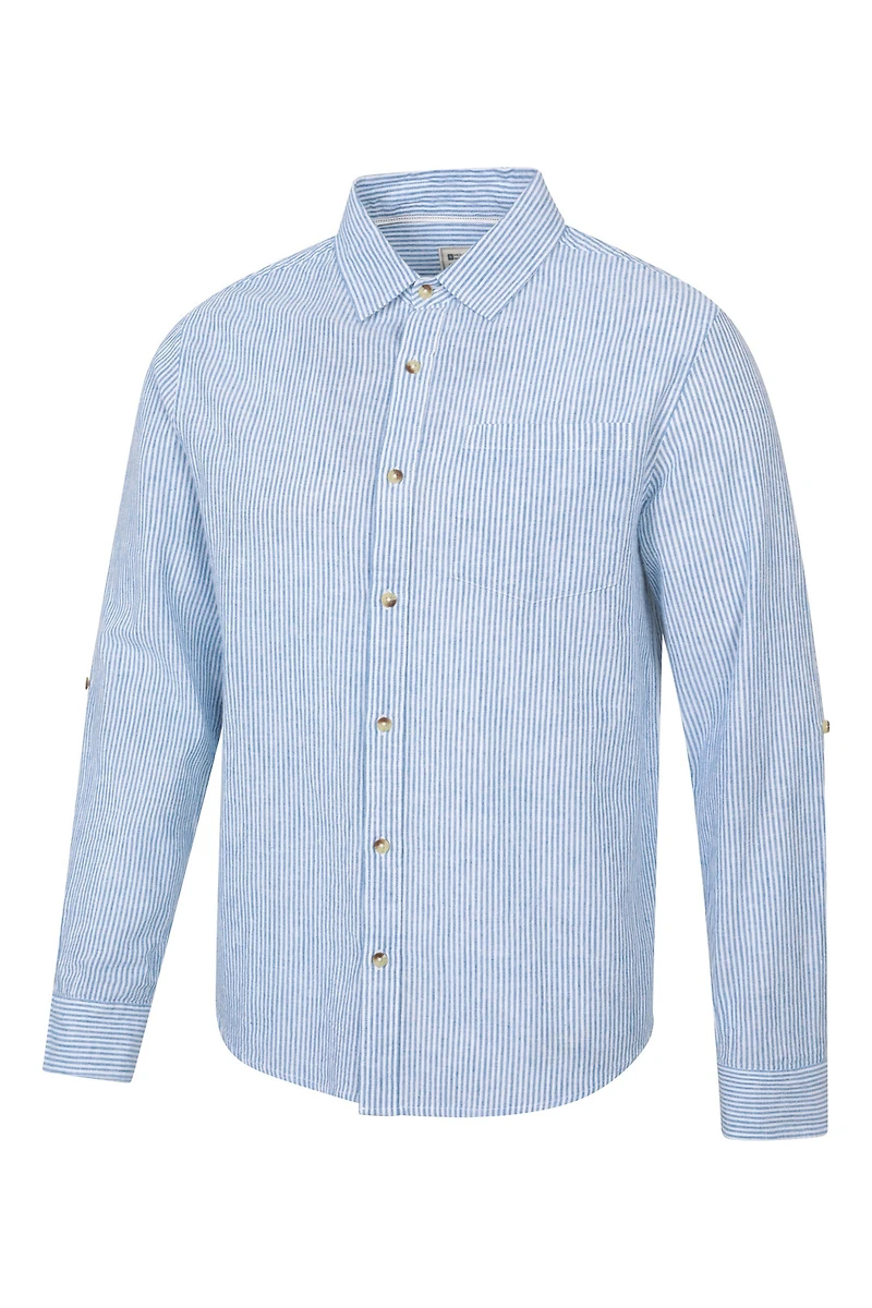 Lowe Mens Cotton Linen Stripe Shirt