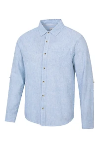 Lowe Mens Cotton Linen Stripe Shirt