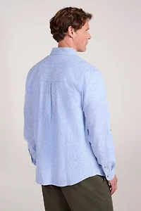 Lowe Mens Cotton Linen Stripe Shirt