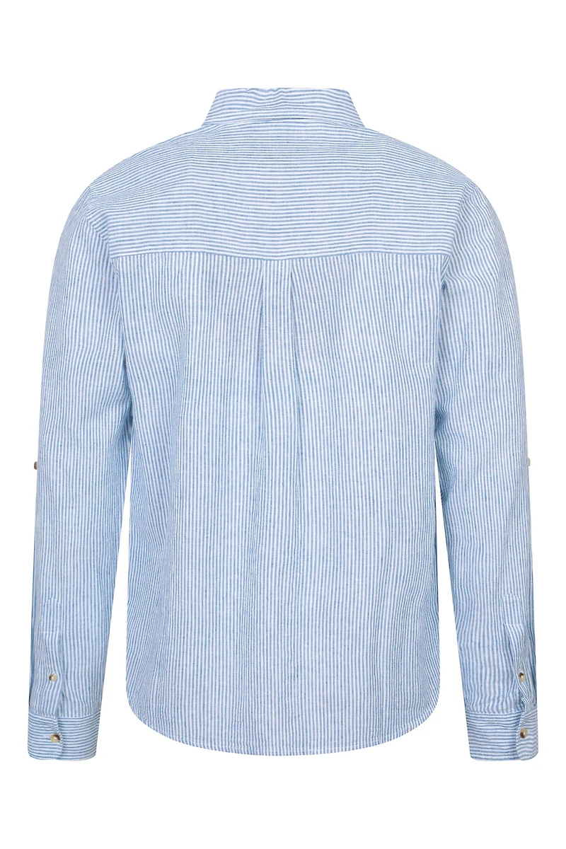Lowe Mens Cotton Linen Stripe Shirt
