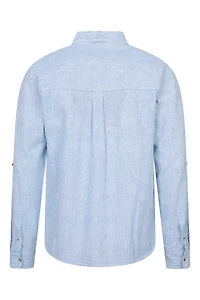 Lowe Mens Cotton Linen Stripe Shirt