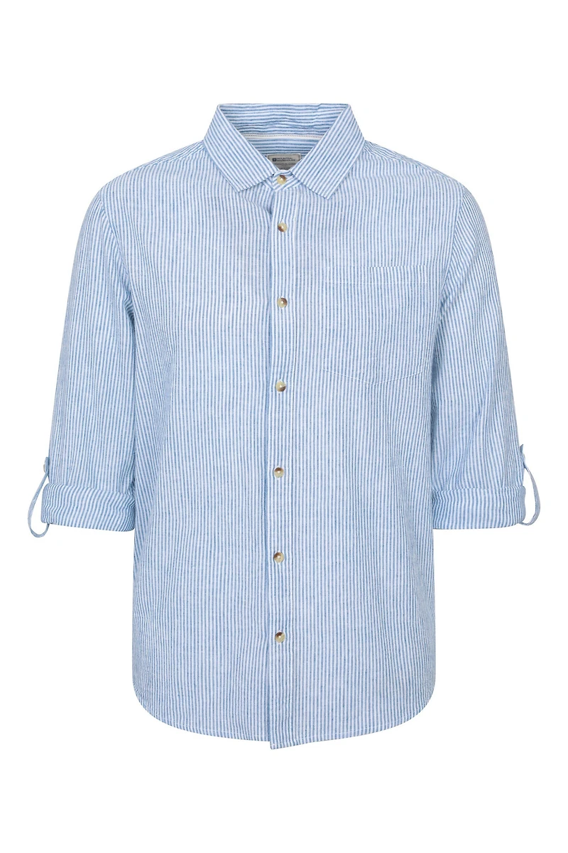 Lowe Mens Cotton Linen Stripe Shirt