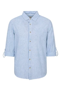 Lowe Mens Cotton Linen Stripe Shirt