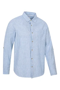 Lowe Mens Cotton Linen Stripe Shirt