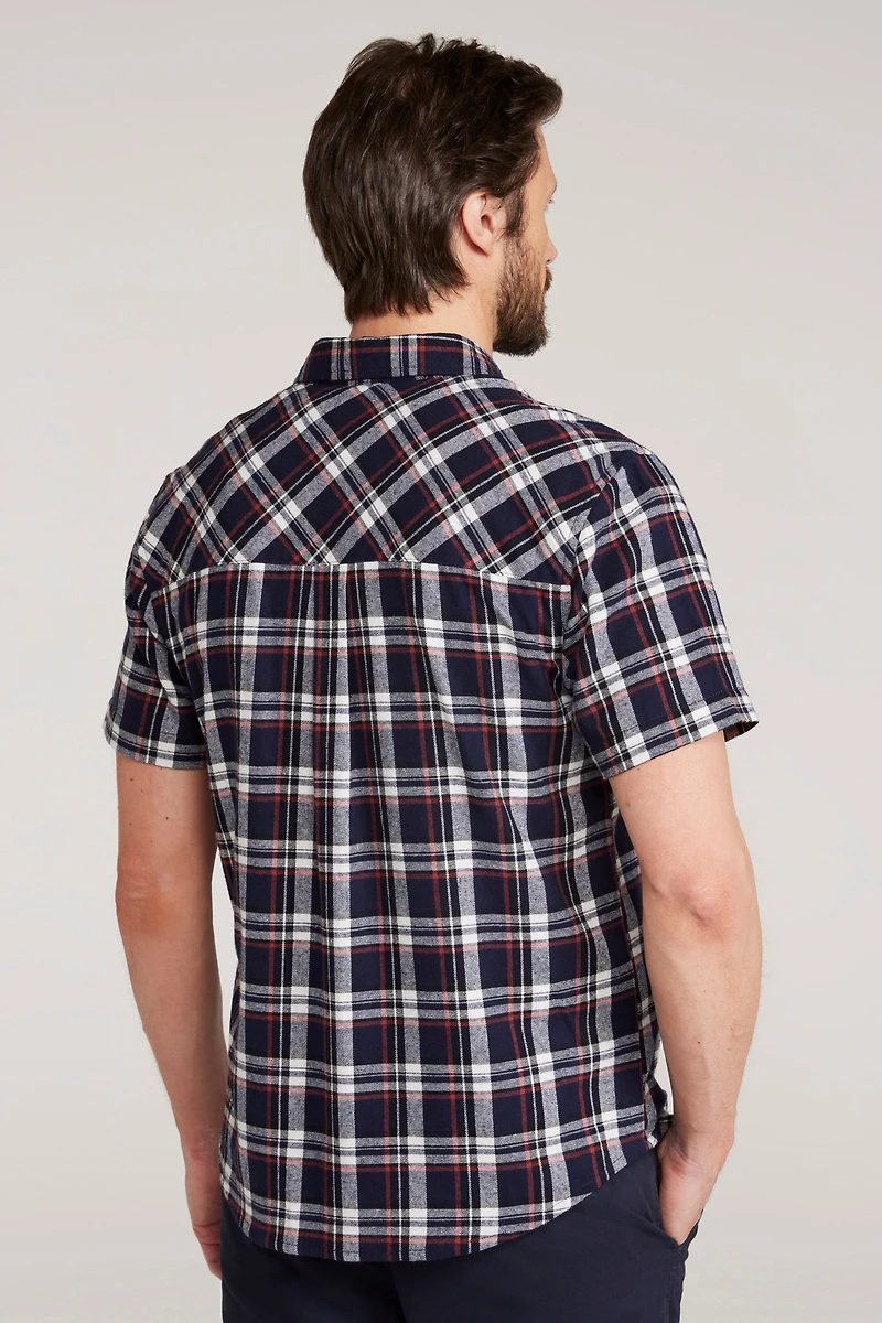 Trace Mens Flannel Short Sleeve Shirt