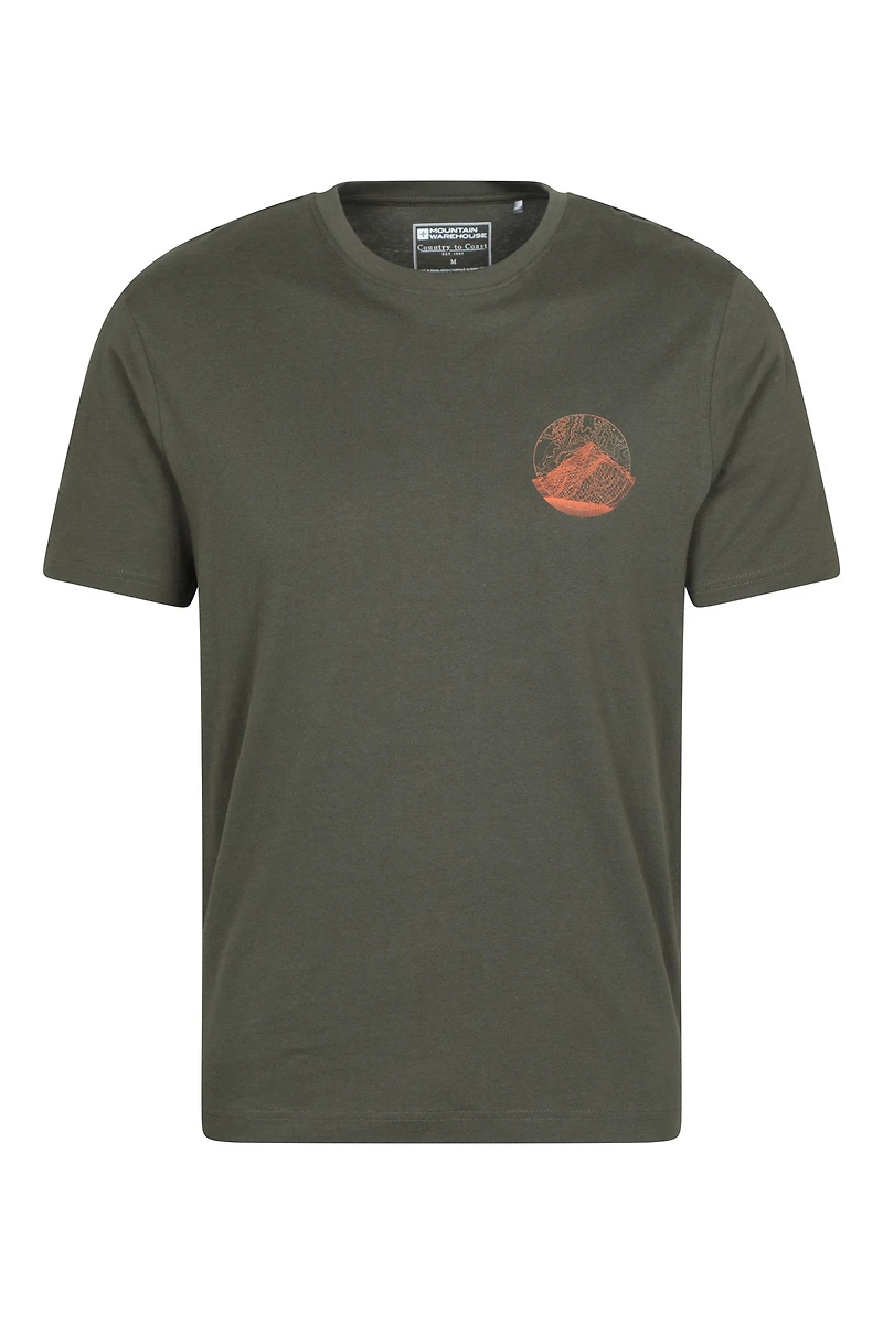 Mountain Grid Mens Graphic T-Shirt