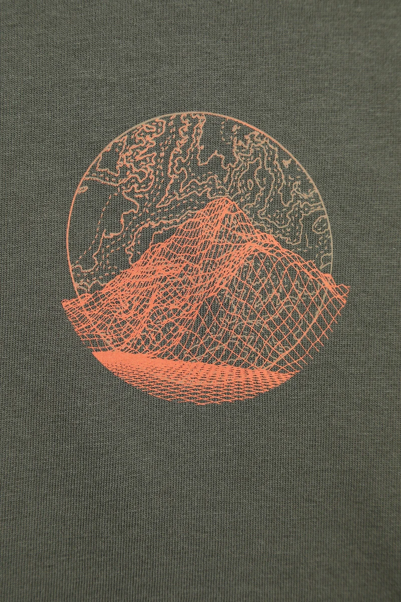 Mountain Grid Mens Graphic T-Shirt