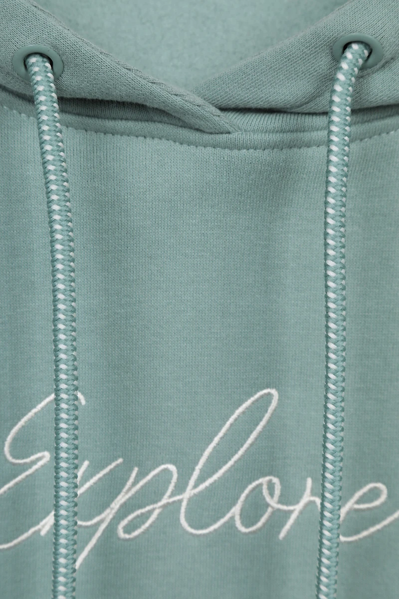 Printed Explore Womens Relaxed Fit Hoodie