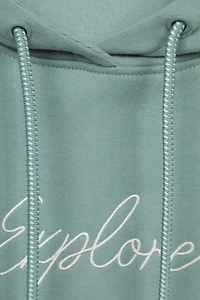 Printed Explore Womens Relaxed Fit Hoodie