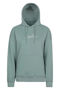 Printed Explore Womens Relaxed Fit Hoodie