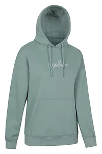 Printed Explore Womens Relaxed Fit Hoodie