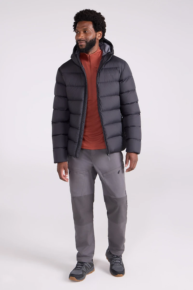 Stratus Mens Extreme Packable Hooded Down Jacket