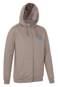 Texture Mountain Graphic Mens Full Zip Hoodie