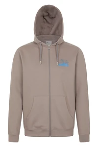 Texture Mountain Graphic Mens Full Zip Hoodie