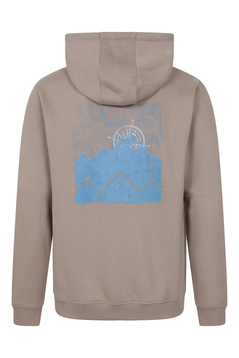 Texture Mountain Graphic Mens Full Zip Hoodie