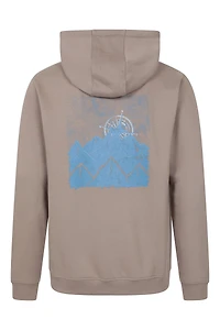 Texture Mountain Graphic Mens Full Zip Hoodie
