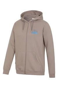 Texture Mountain Graphic Mens Full Zip Hoodie