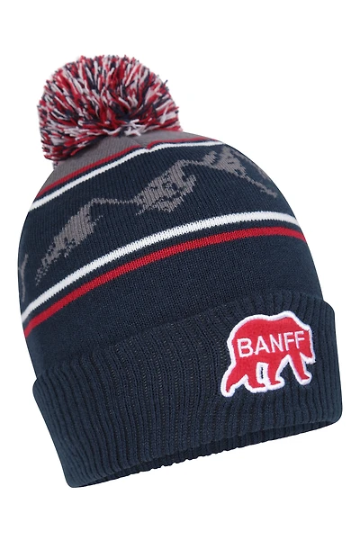 Banff Mens Fur Lined Pom Beanie