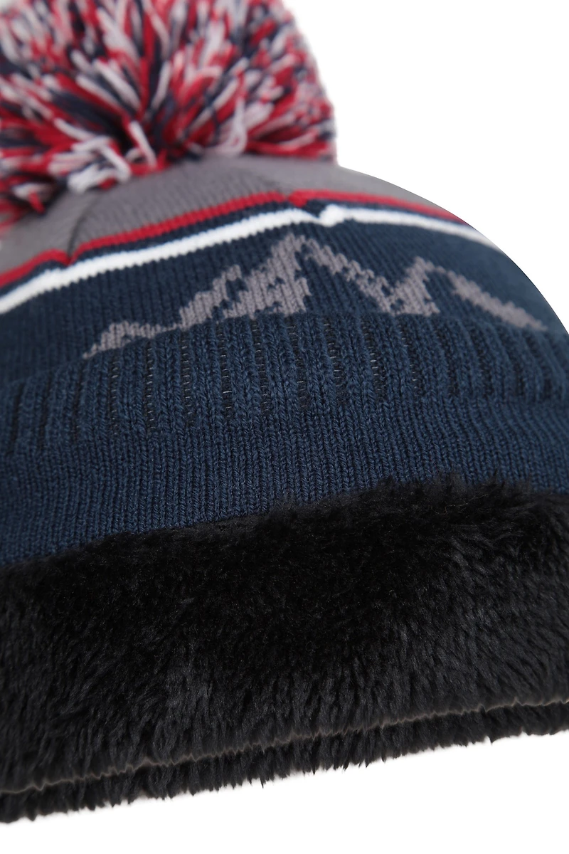 Banff Mens Fur Lined Pom Beanie