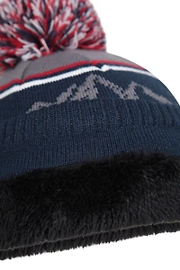 Banff Mens Fur Lined Pom Beanie