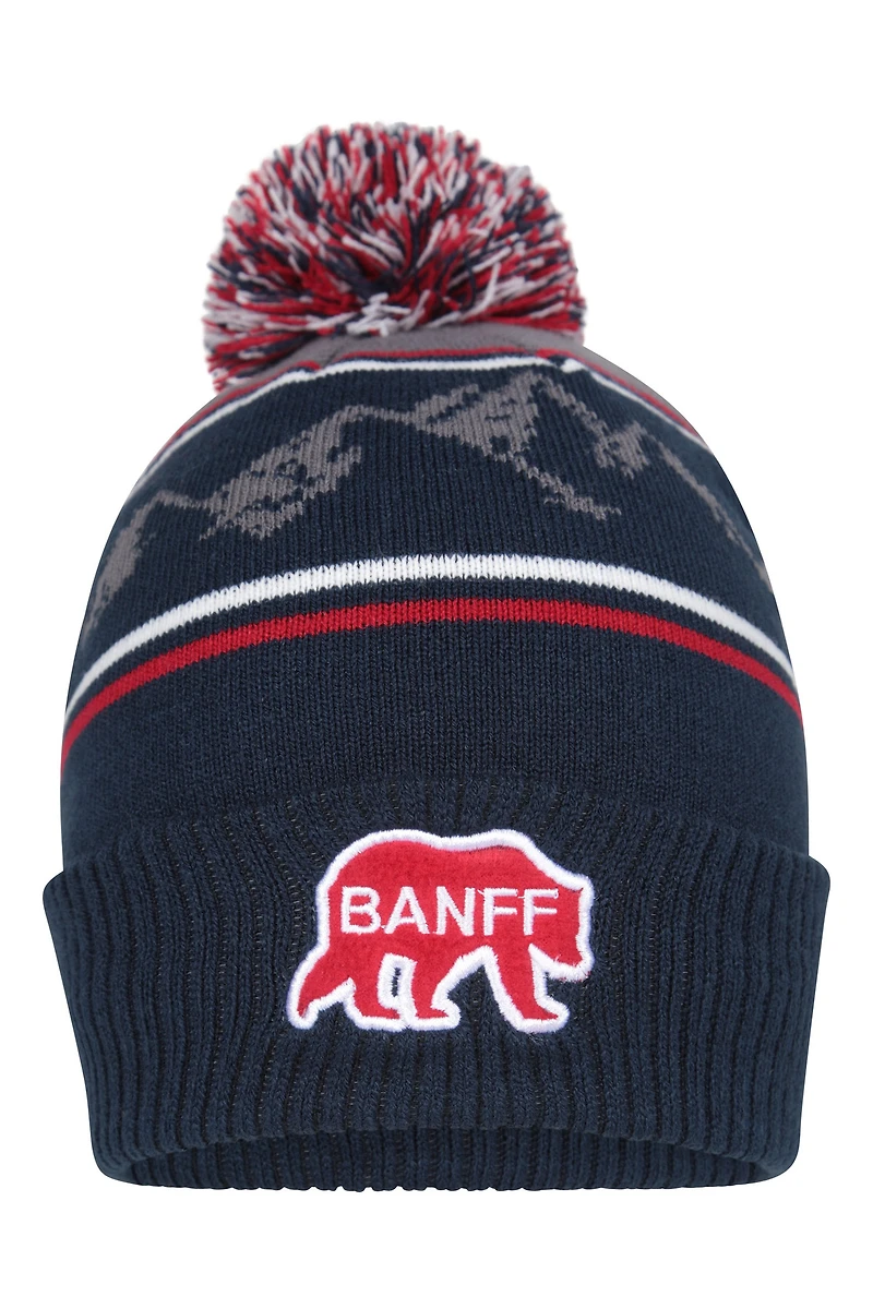 Banff Mens Fur Lined Pom Beanie