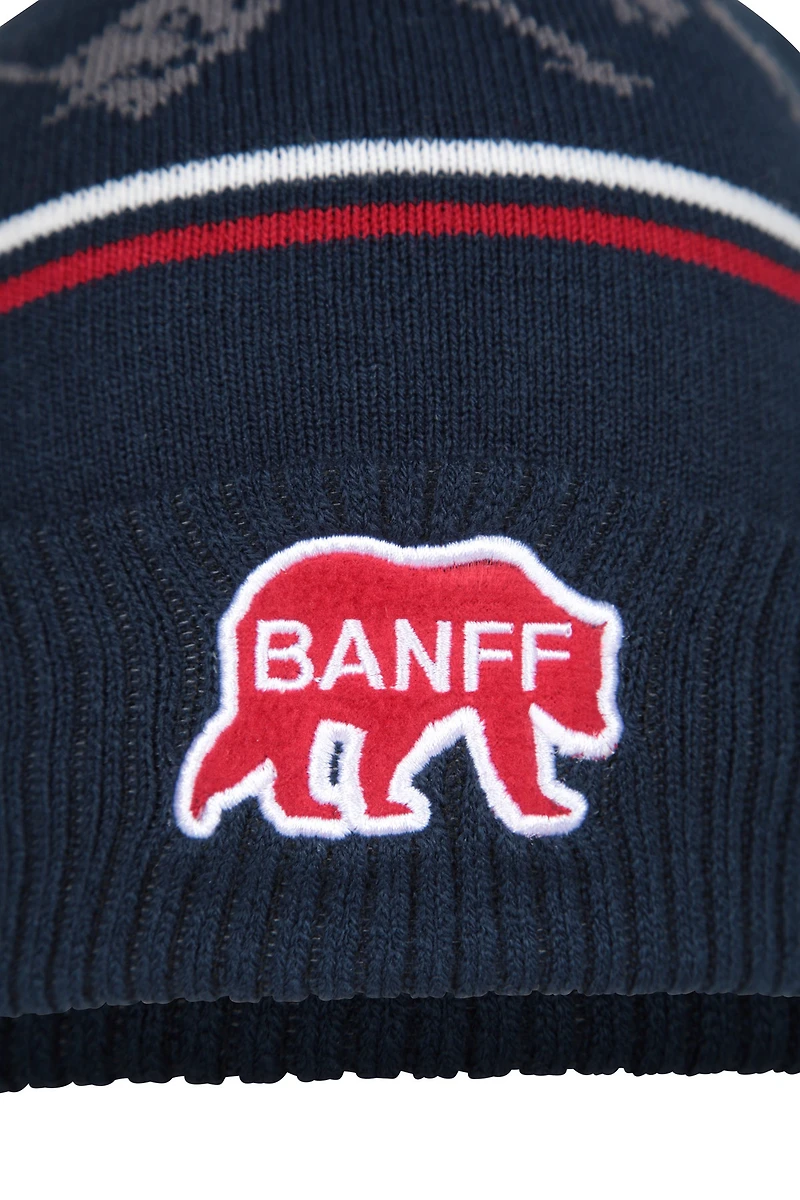 Banff Mens Fur Lined Pom Beanie