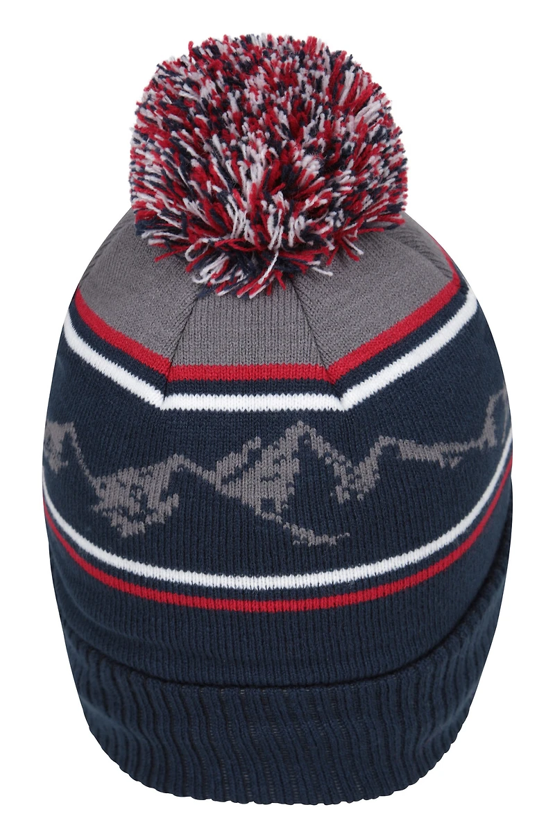 Banff Mens Fur Lined Pom Beanie