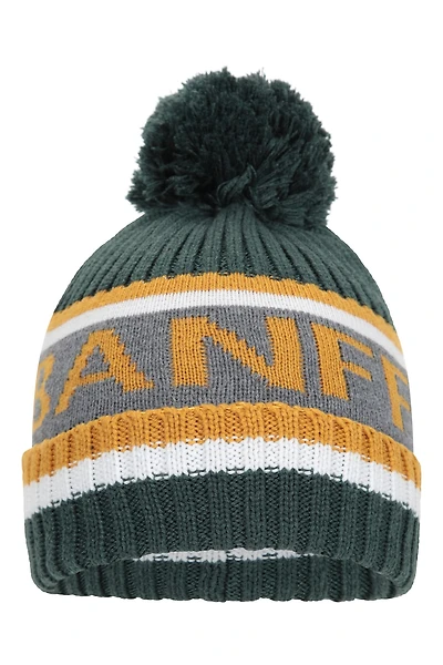 Banff Mens Fur Lined Pom Beanie