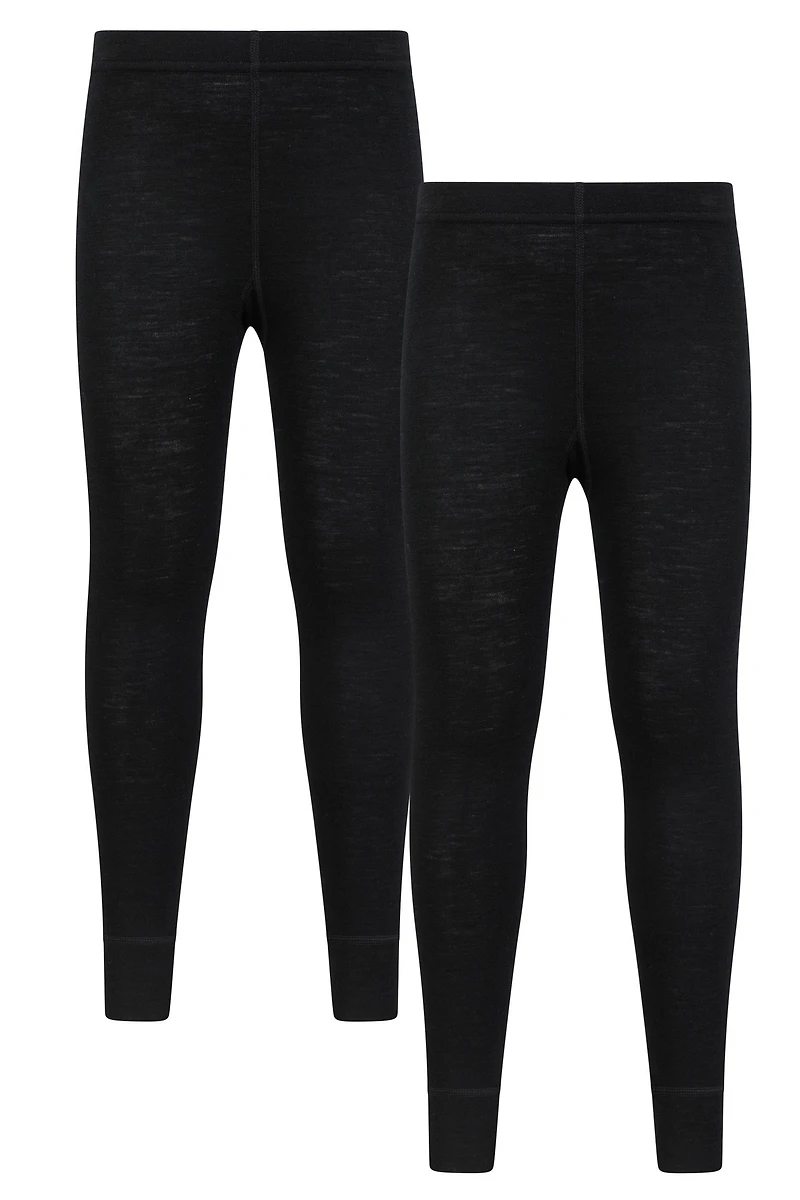 Merino Kids Base Layer Pants - 2 Pack