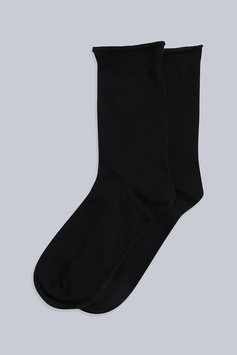 Isla Womens Roll Hem Mid Calf Socks- 3 Packs