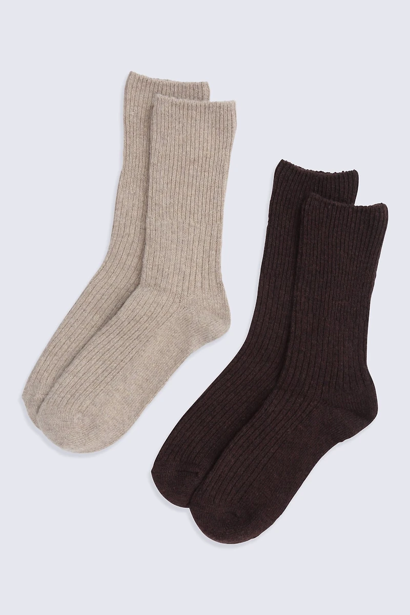 Francis Womens Merino Mid Calf Socks - 2 Pack