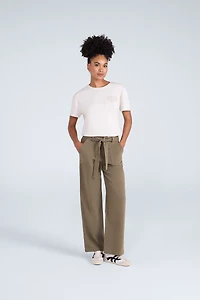High Waisted Womens Straight Leg Trousers