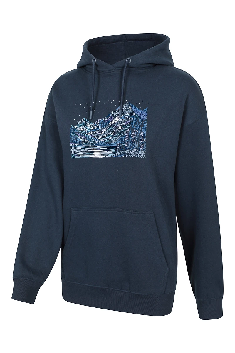 Printed Nightscape Womens Relaxed Fit Hoodie