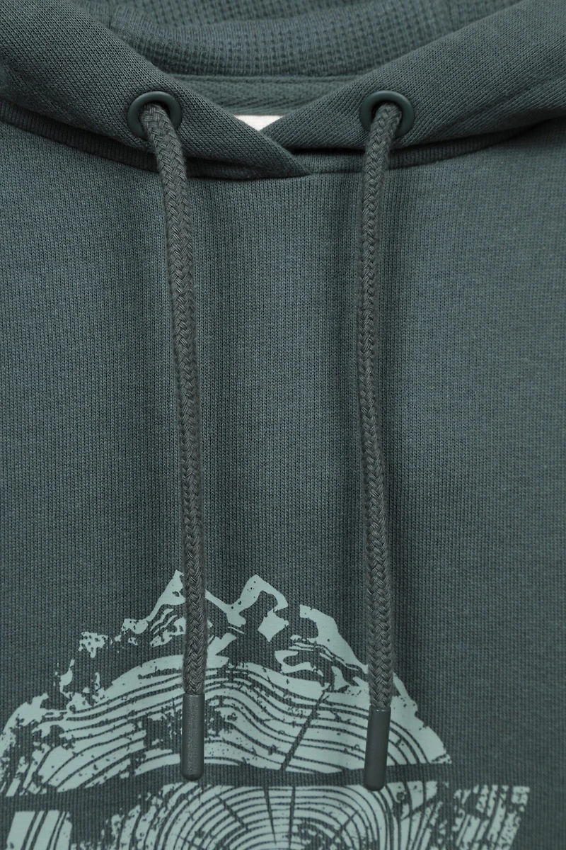 Printed Mountain Ring Womens Regular Fit Hoodie