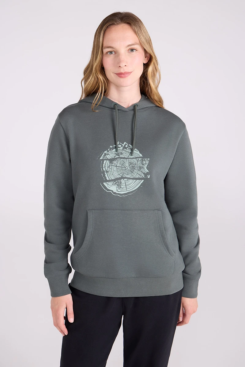 Printed Mountain Ring Womens Regular Fit Hoodie