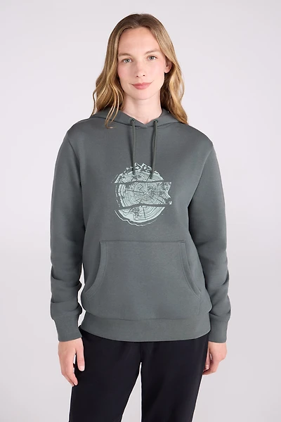 Printed Mountain Ring Womens Regular Fit Hoodie