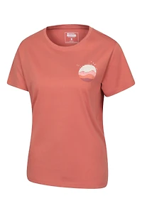 Printed Womens Mountain Bird Loose Fit T-Shirt