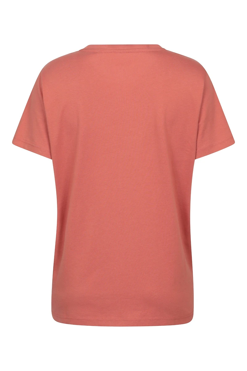 Printed Womens Mountain Bird Loose Fit T-Shirt