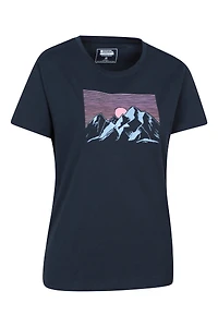 Printed Womens Tech Mountain Loose Fit T-Shirt
