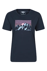 Printed Womens Tech Mountain Loose Fit T-Shirt