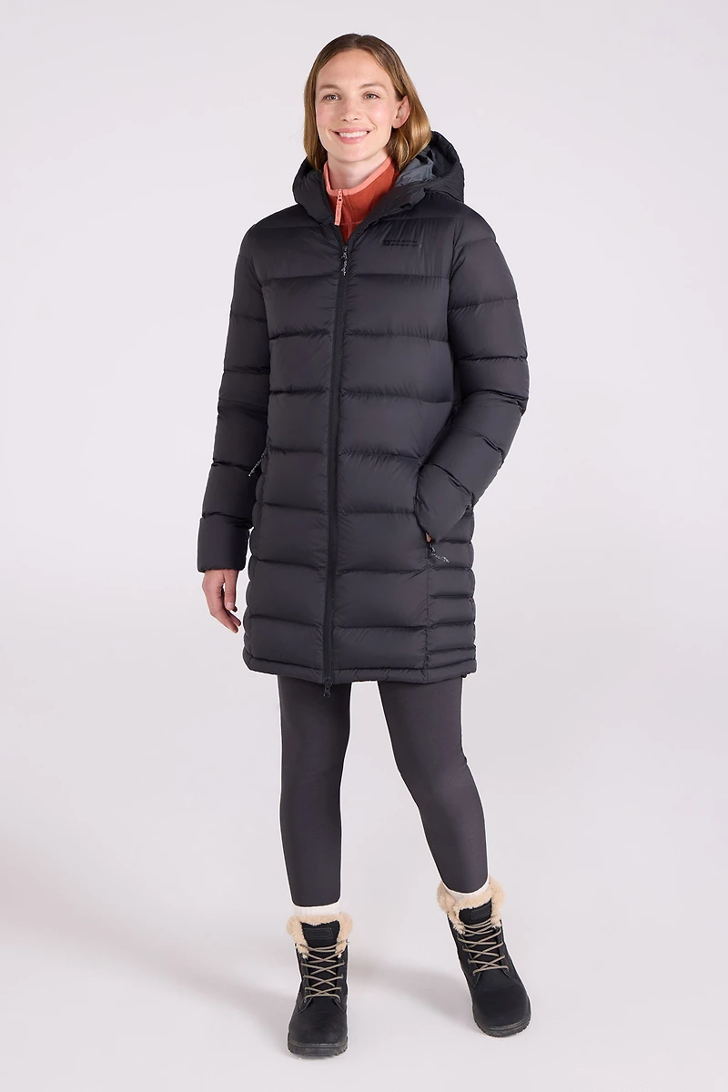 Stratus Extreme Womens Long Packable Down Jacket