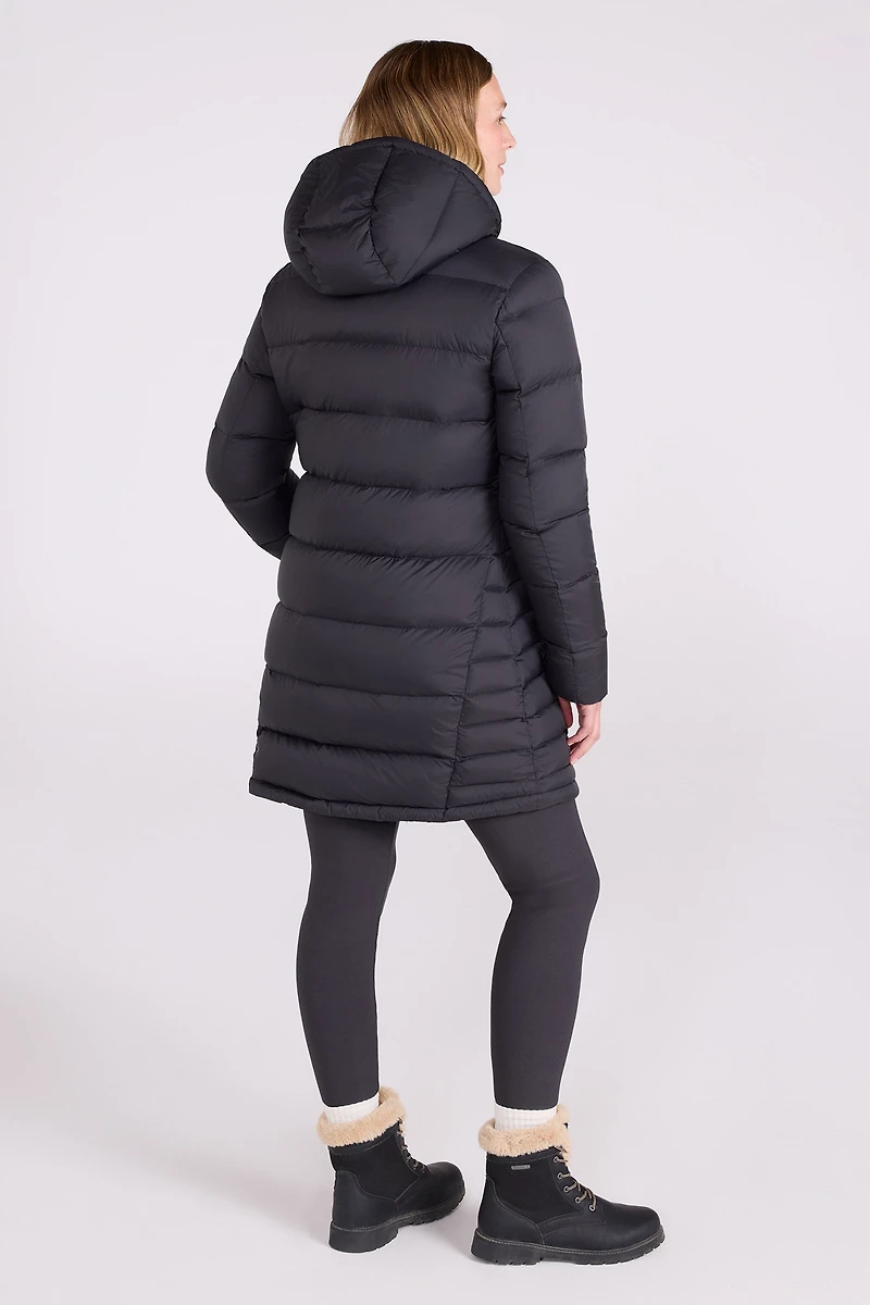 Stratus Extreme Womens Long Packable Down Jacket