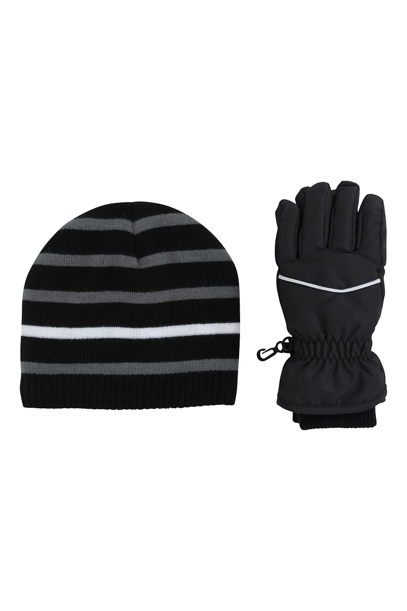 Isotherm Kids Fur Lined Hat & Snow Glove Set