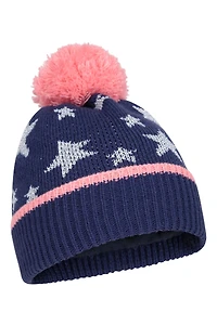 Star Kids Fleece Lined Pom Beanie