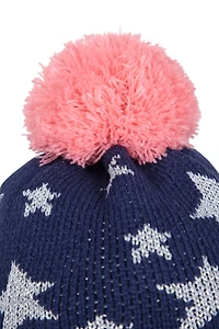 Star Kids Fleece Lined Pom Beanie